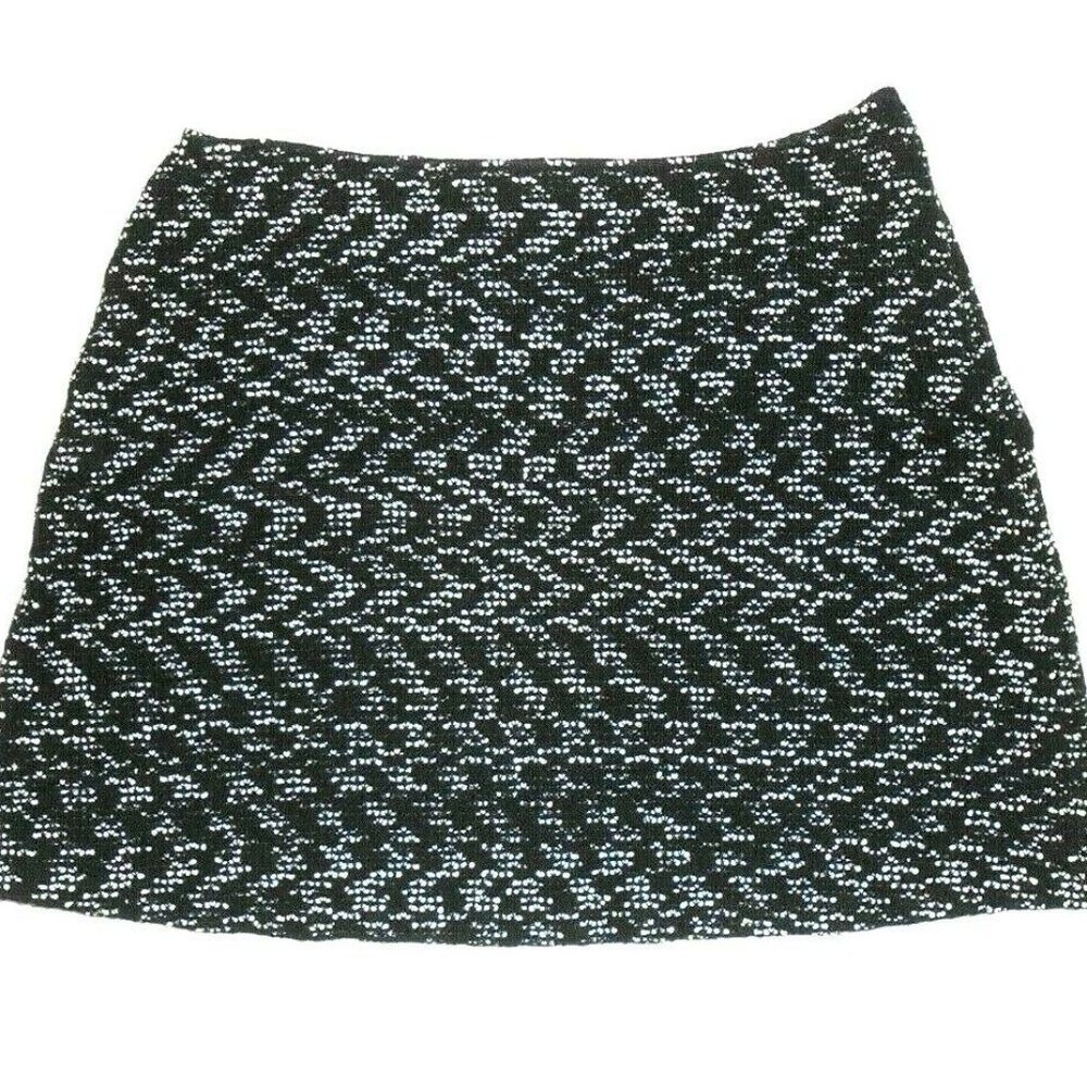 ST. JOHN Black Label Black and White Skirt Size 16 Tweed Boucle